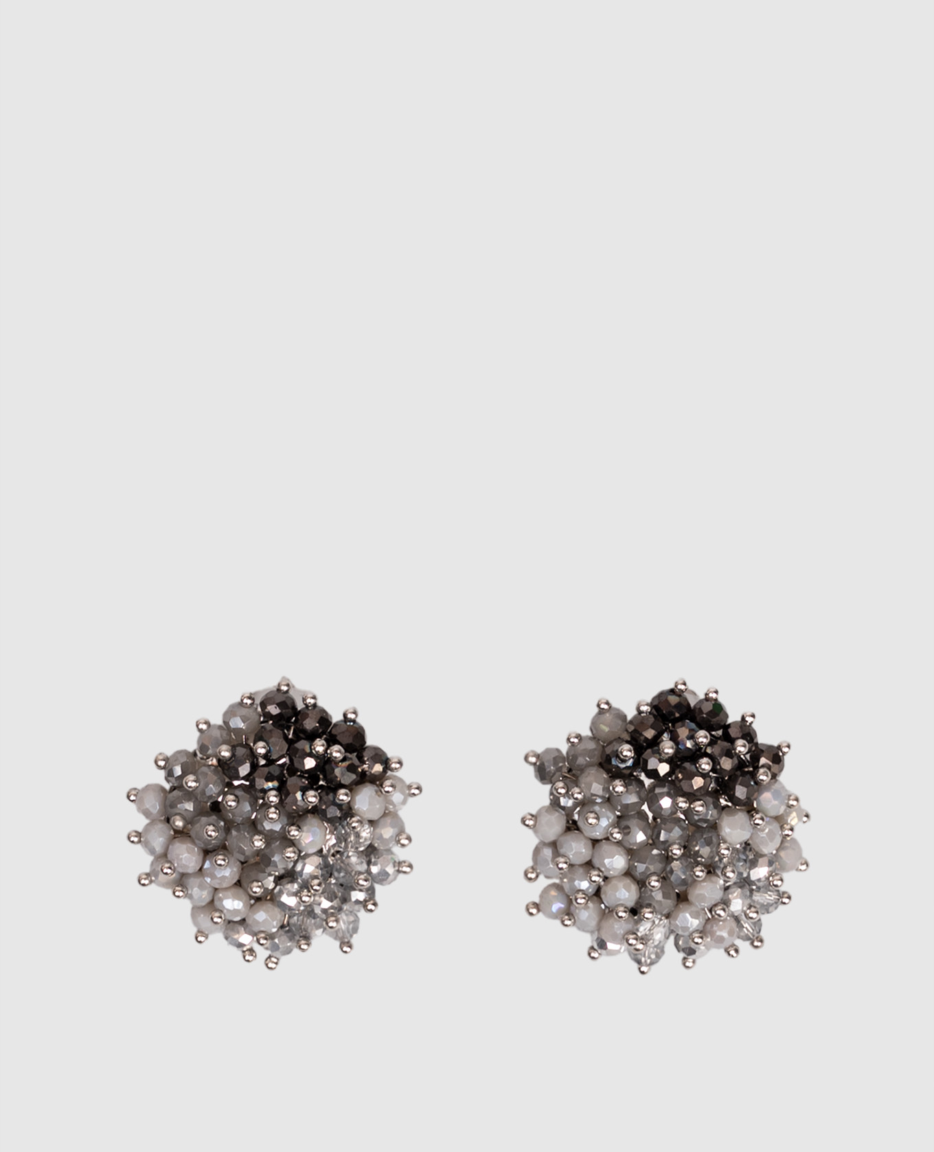 Gray clip-on earrings with beads Peserico