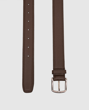 Babe Pay Pls Brown leather belt with embossed grain 0C003