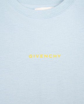 Givenchy Children's blue T-shirt with logo print H30641918