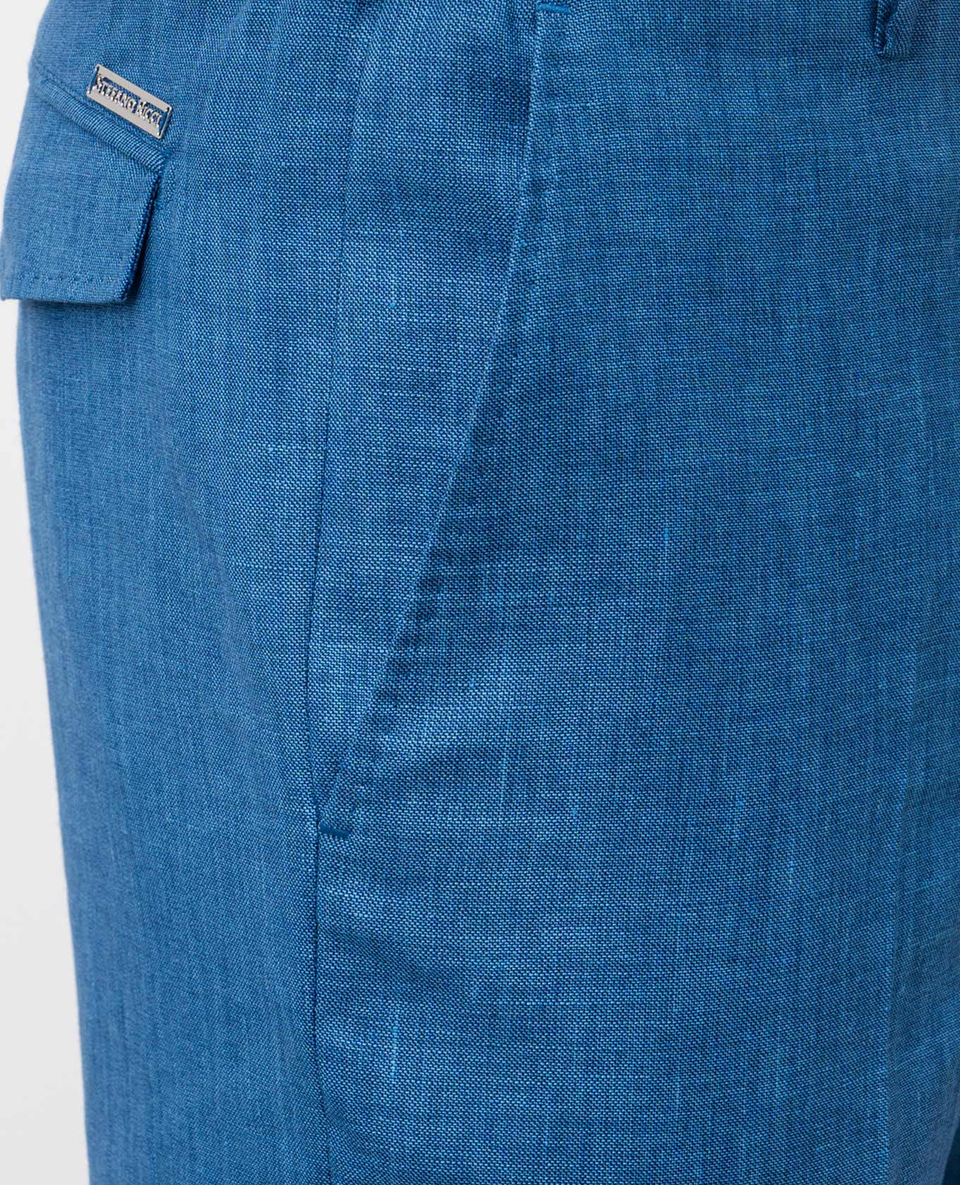 

Blue linen, wool and silk shorts with logo Stefano Ricci