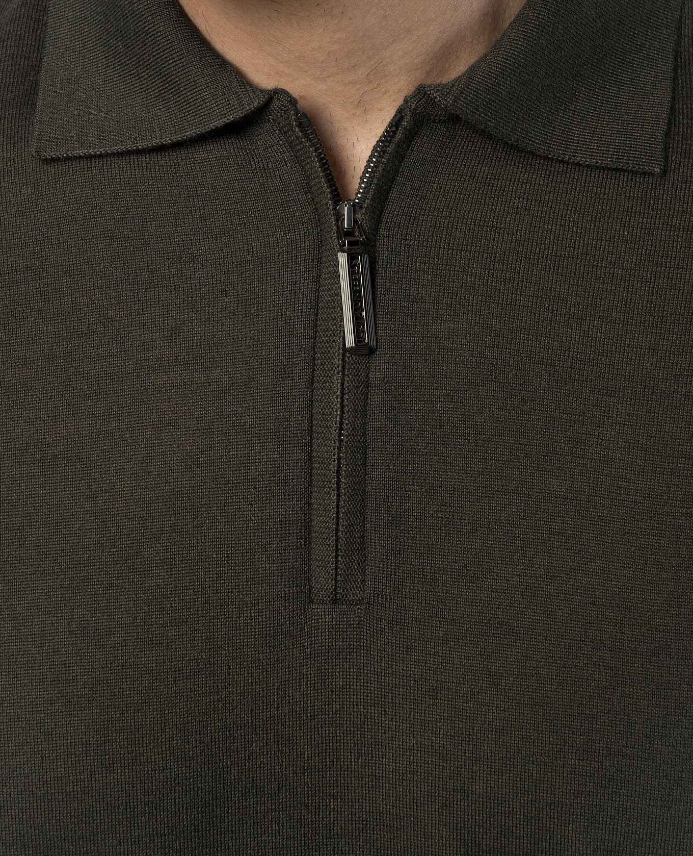 

Green cashmere and silk polo shirt Stefano Ricci