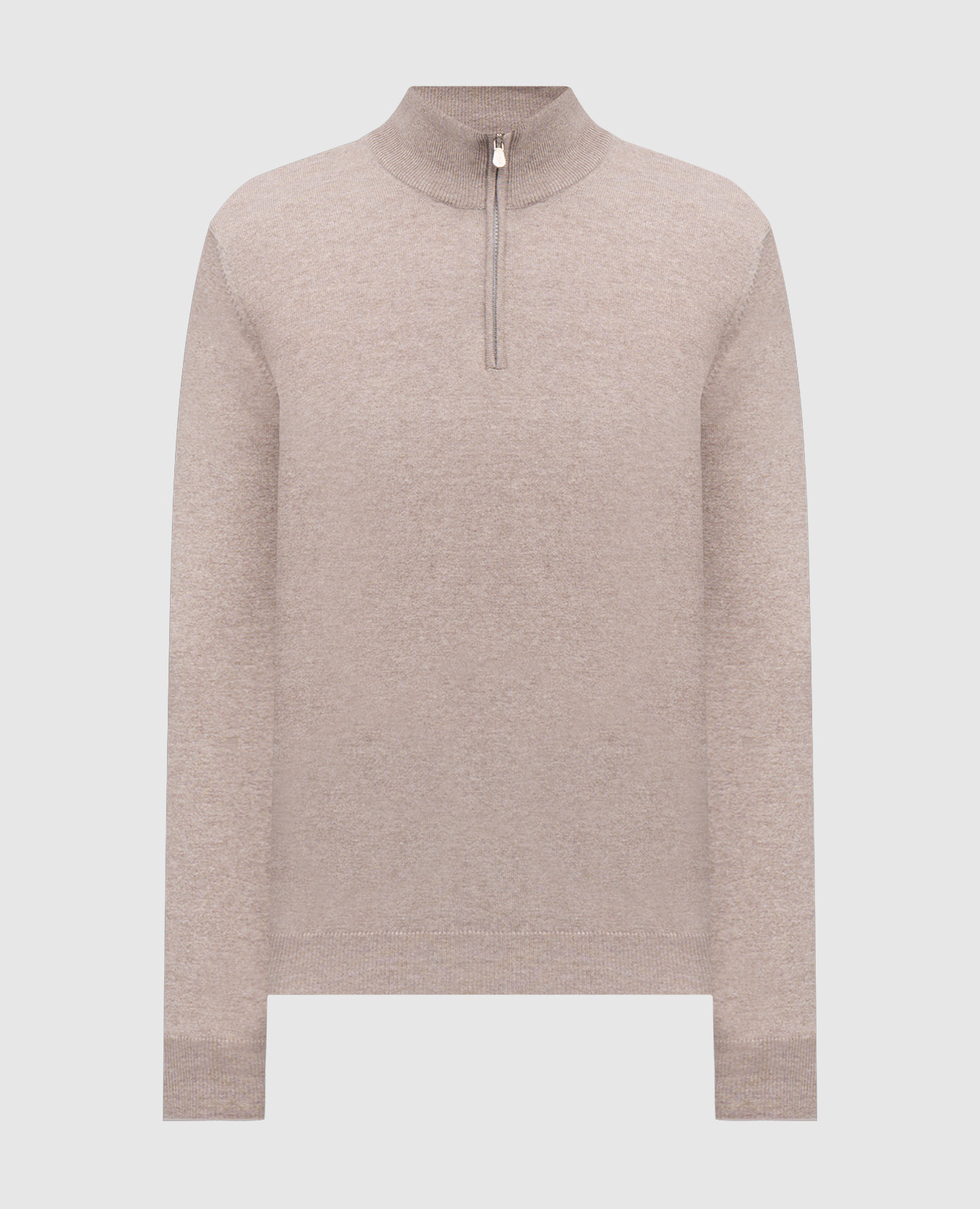 

Beige cashmere jumper with zipper Brunello Cucinelli