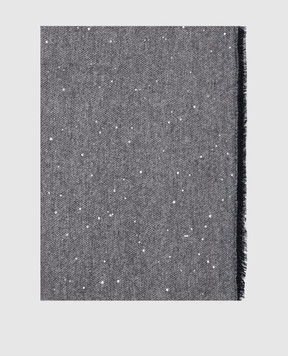Peserico Gray scarf with wool S31532C0CC664