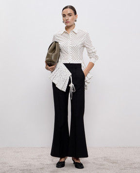 Rokh White polka dot shirt with removable peplum R0CA309