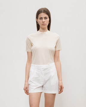 Enrico Mandelli Beige t-shirt with metallic logo DTYACH4728