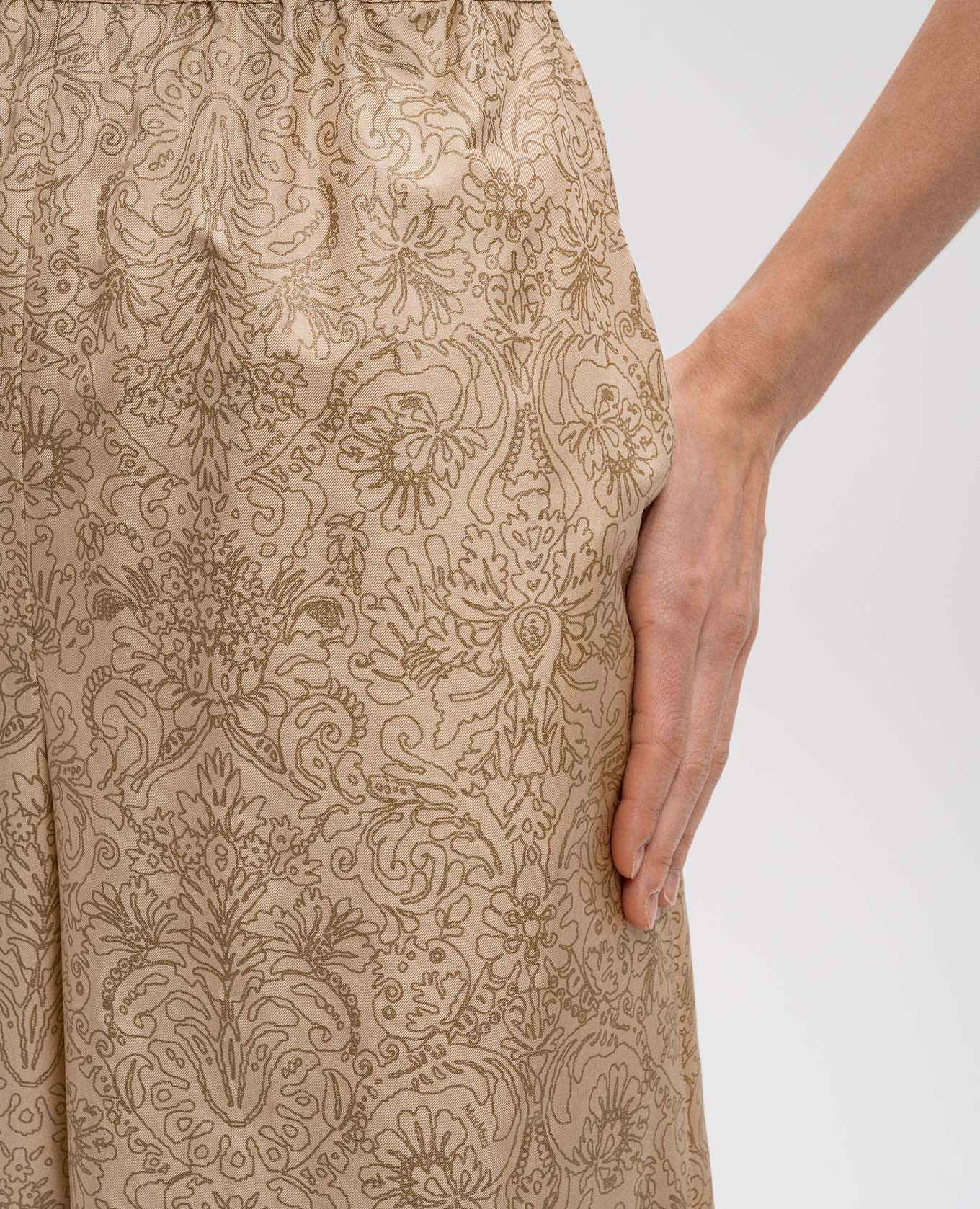 

DOMIZIA yellow silk pants with floral print Max Mara