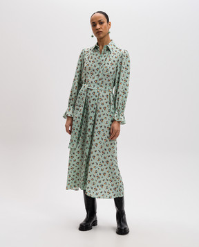 Max Mara Weekend TAFFY green floral print silk midi dress TAFFY