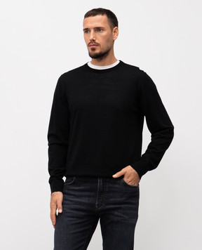 Cashmere&Whiskey Black merino wool jumper 18002
