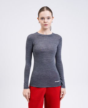 Jil Sander Grey melange wool jumper with logo J40GC0022J70021