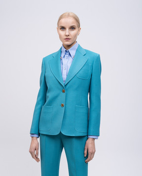 Valentino Blue wool and silk jacket 6B3CE4101CF