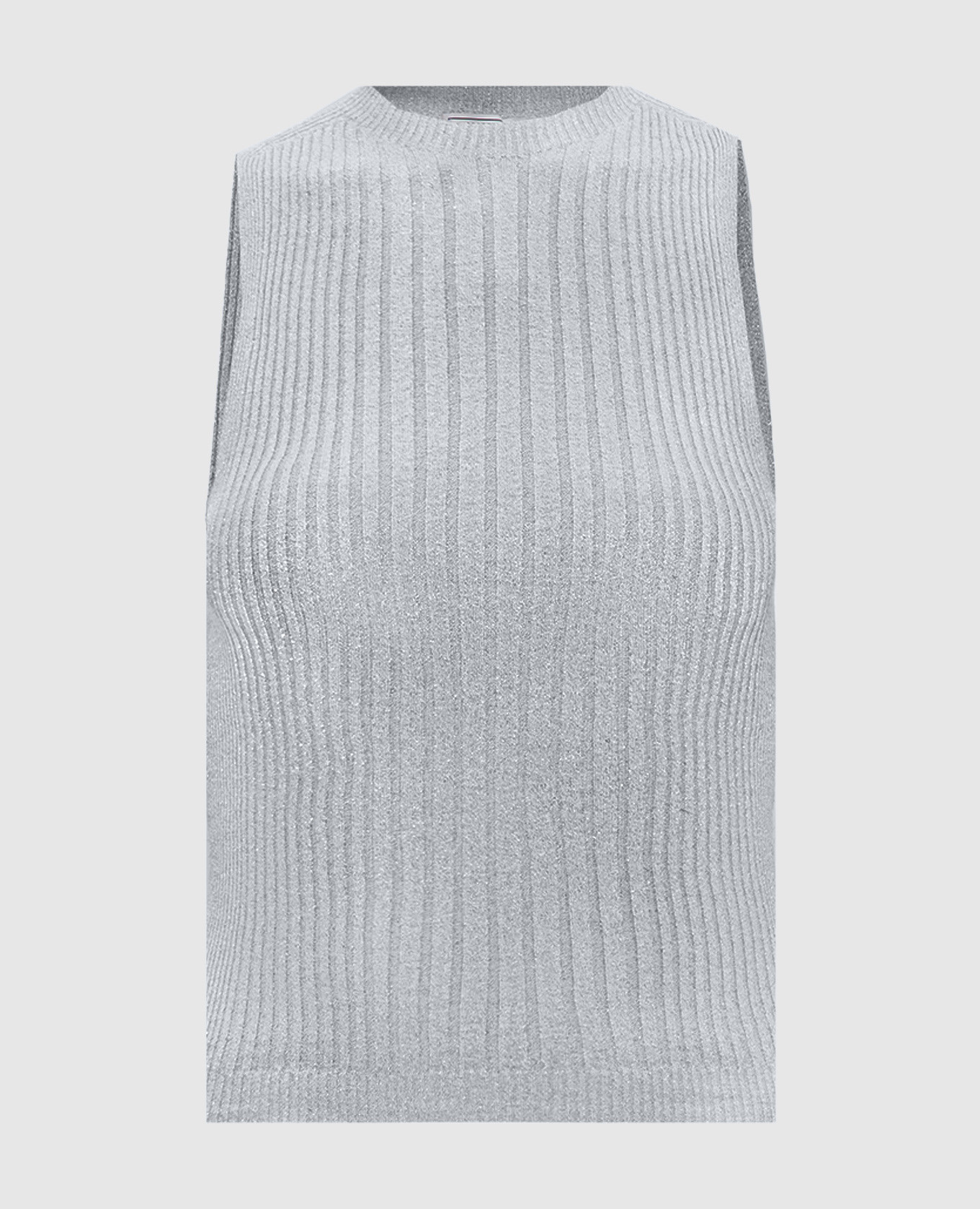 Gray striped top with lurex Peserico