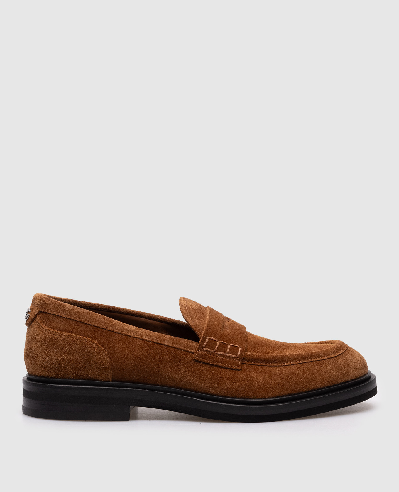 

Brown suede loafers with metallic logo Dolce&Gabbana, Коричневый