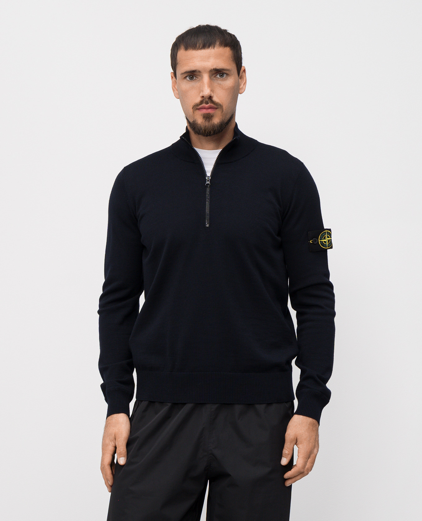 

Blue wool jumper with logo Stone Island