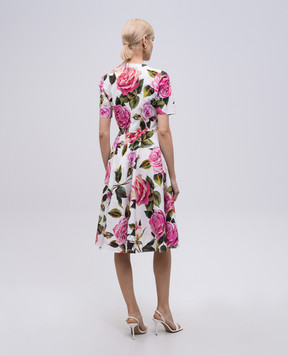 Dolce&Gabbana White floral print midi dress F6F4STHS5S4