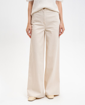 Agnona Beige jeans with logo patch T71006YUC074