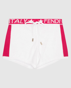 Fendi Children's white shorts with a logo FAB043