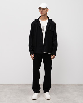 C.P. Company Black wool jacket with logo MOS272A110498A