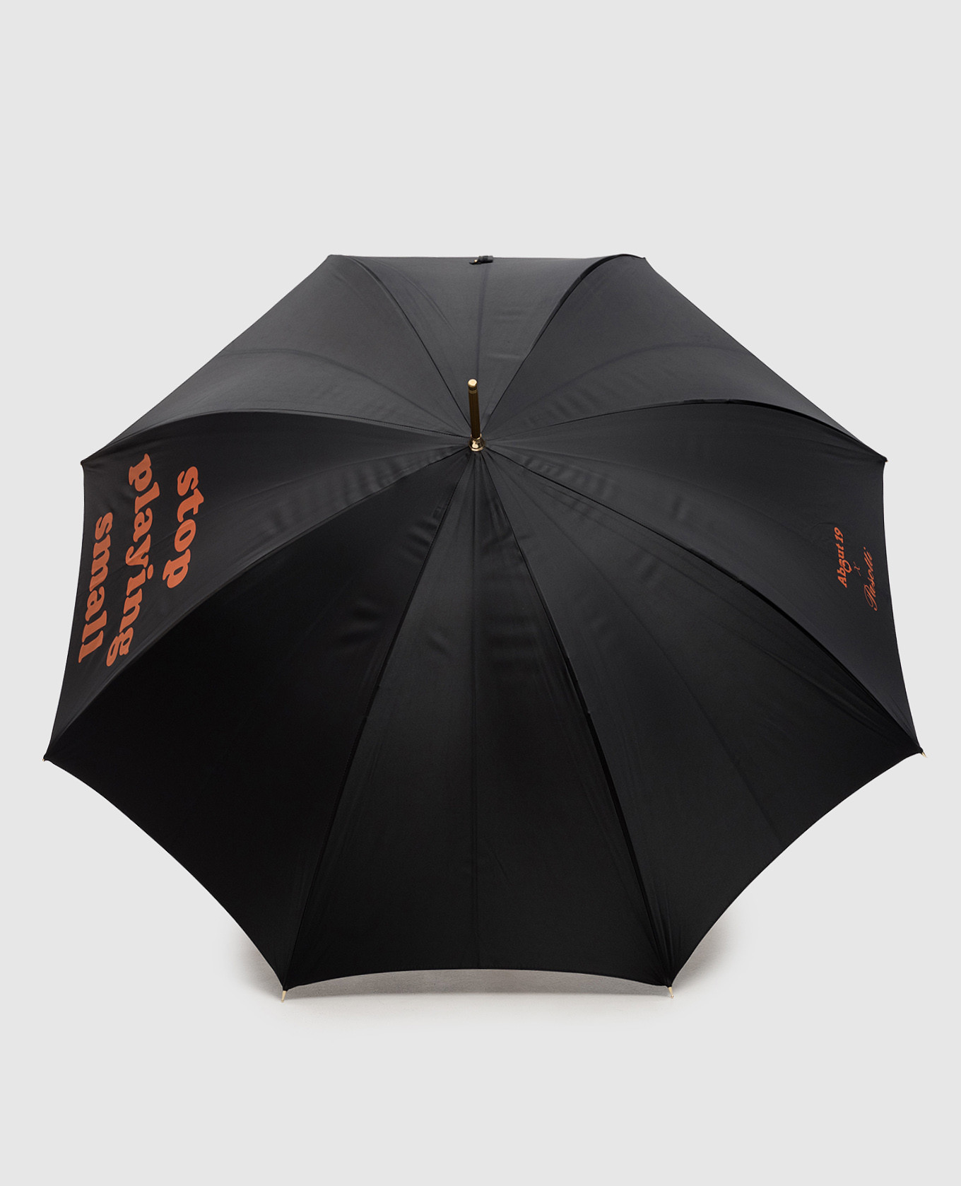 

Black umbrella with a printed inscription Pasotti