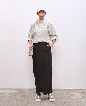 Brunello Cucinelli Gray pullover with textured pattern M19756512