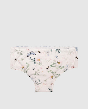 Story Loris Children's white panties in a floral print with lace 35147