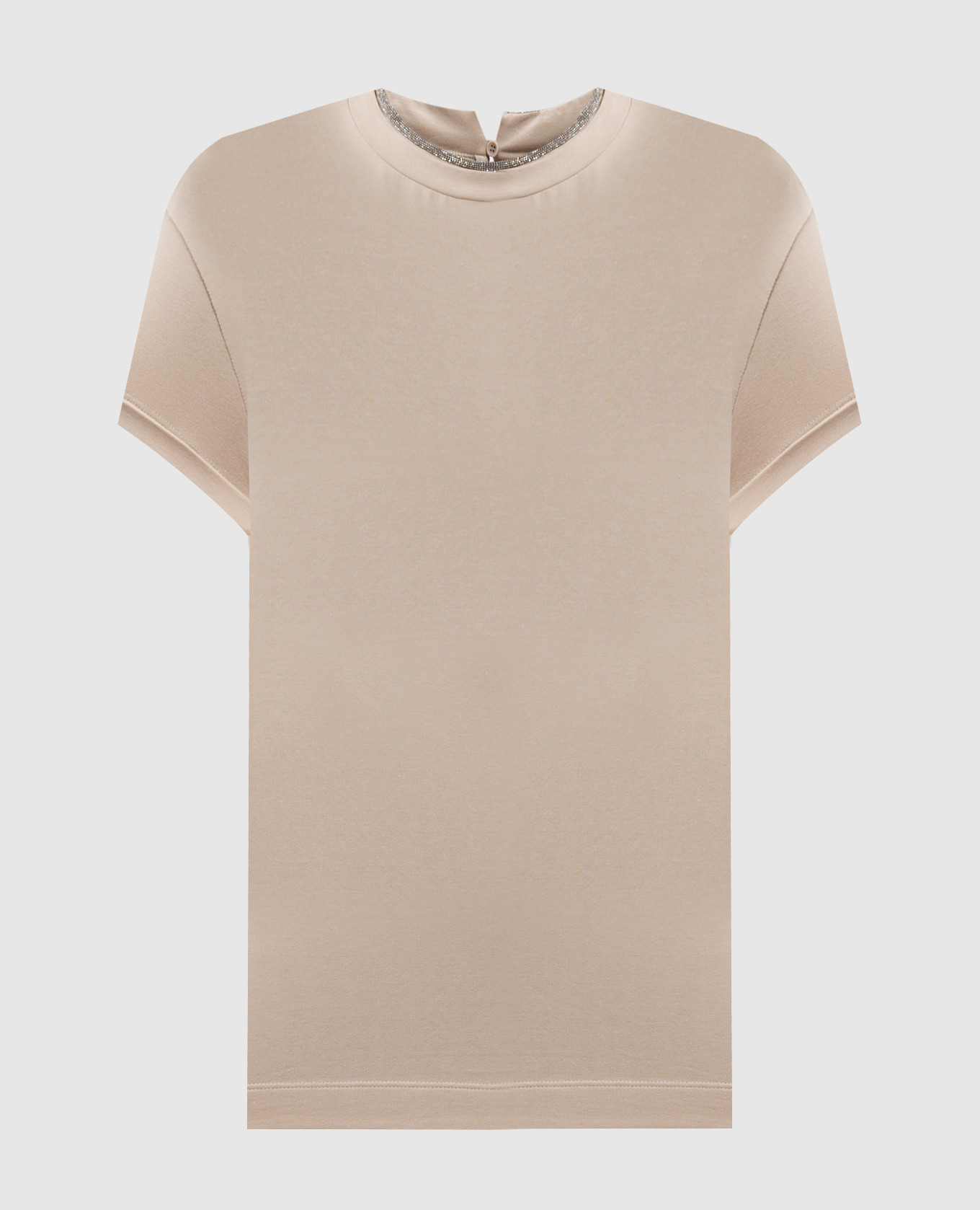 

Beige t-shirt with monil chain Brunello Cucinelli
