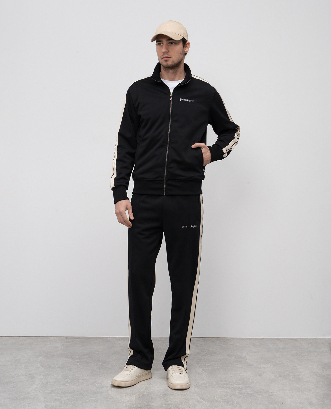 

Black sports jacket with logo embroidery Palm Angels