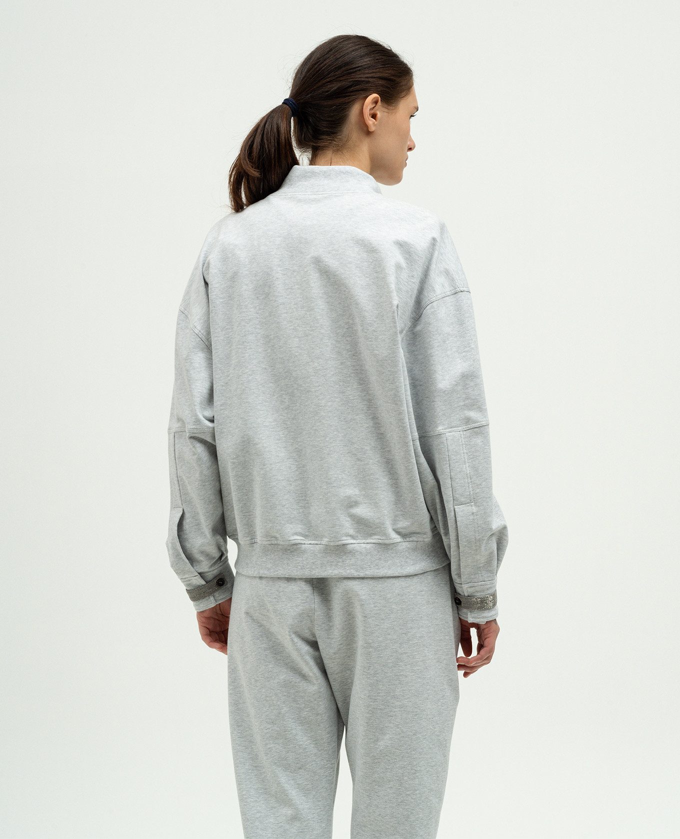 Gray sports jacket with monil chain Brunello Cucinelli 4