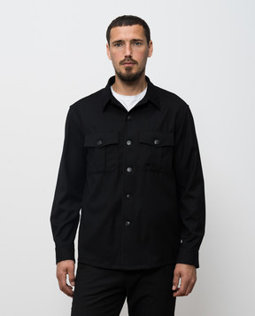 Canali Black wool shirt AR0347231019