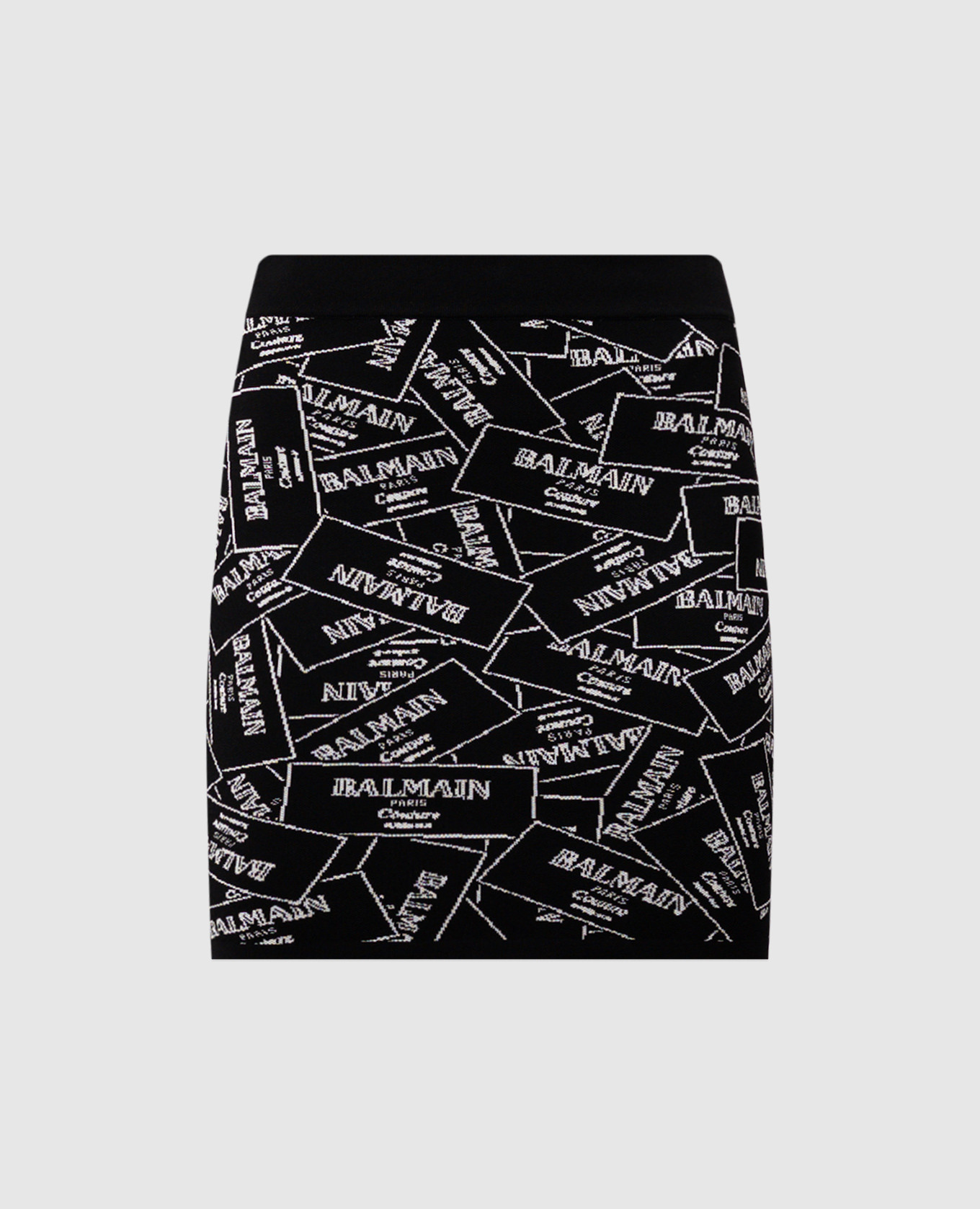 

Black logo pattern mini skirt Balmain