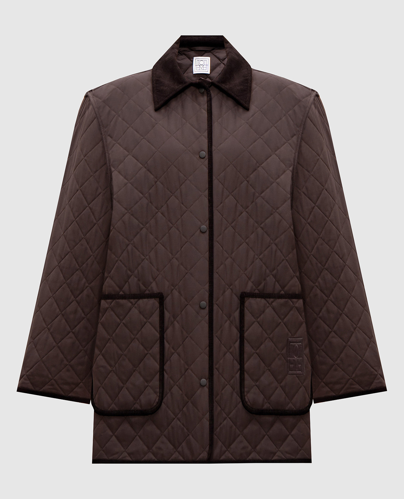 

Brown quilted jacket with logo embroidery Toteme