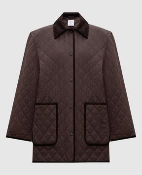Toteme Brown quilted jacket with logo embroidery 241WRO1022FB0169