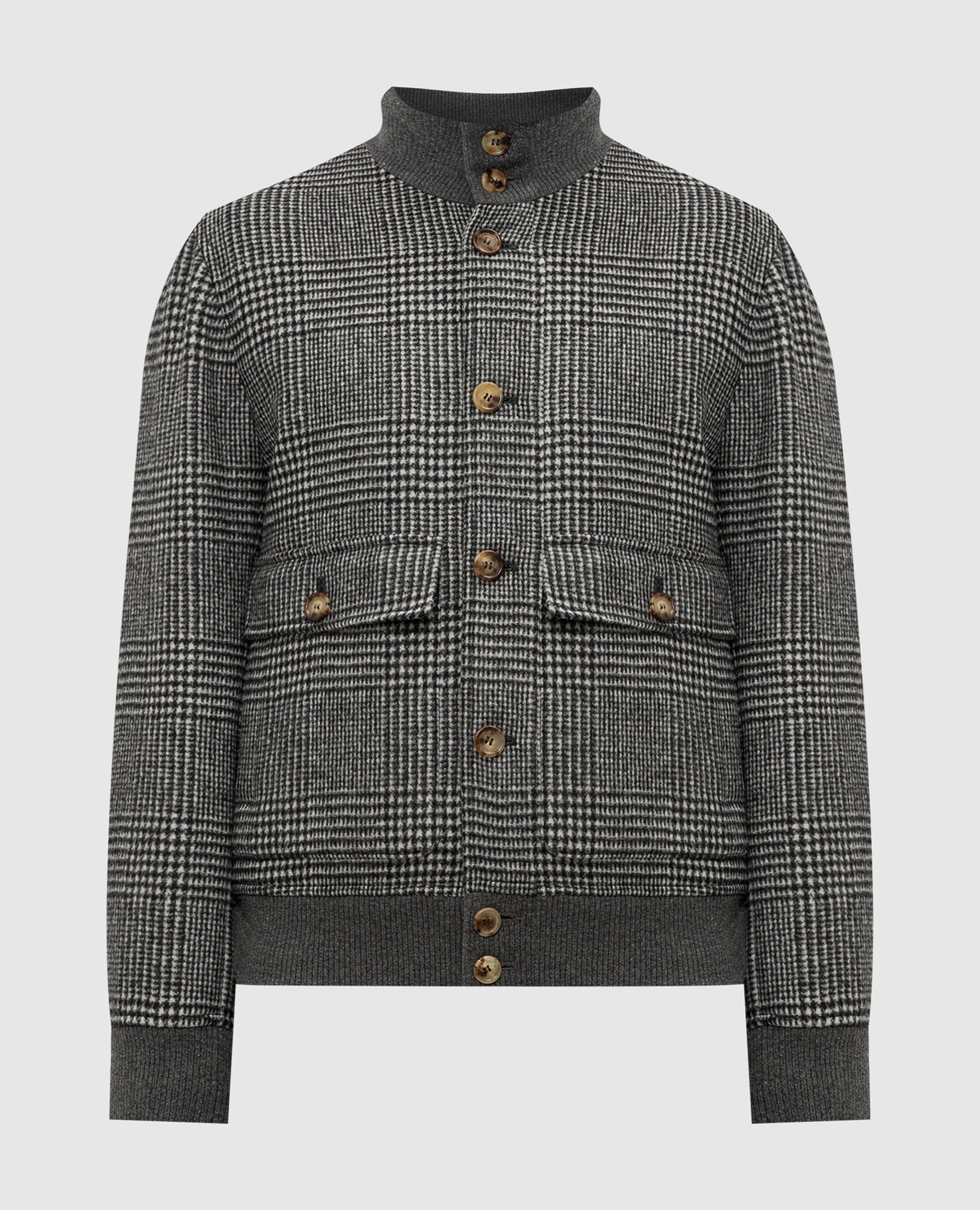 Gray checked jacket with wool brunello cucinelli