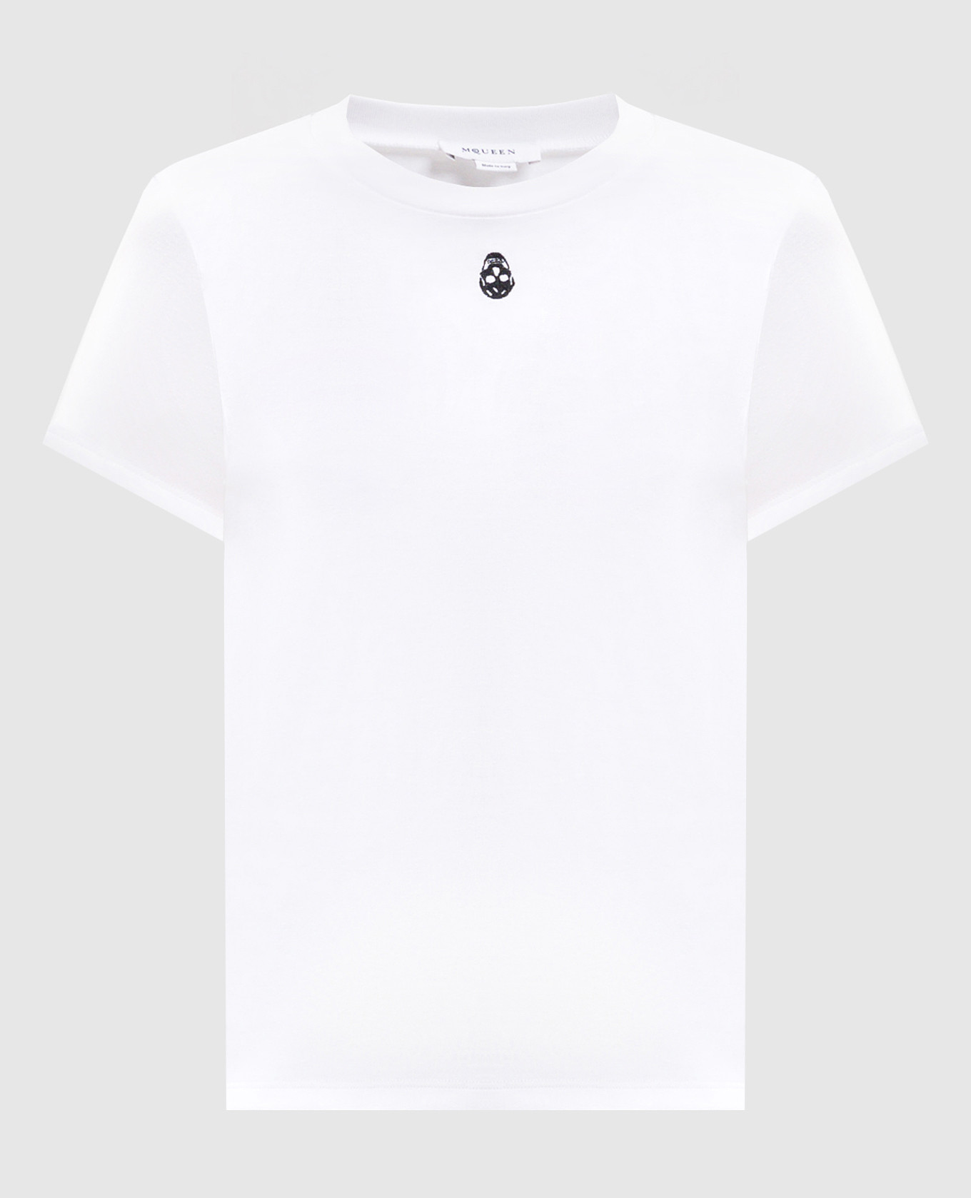 

White T-shirt with Skull embroidery Alexander McQueen