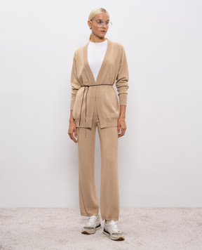 Peserico Beige wool, silk and cashmere sweatpants S94107F1209283