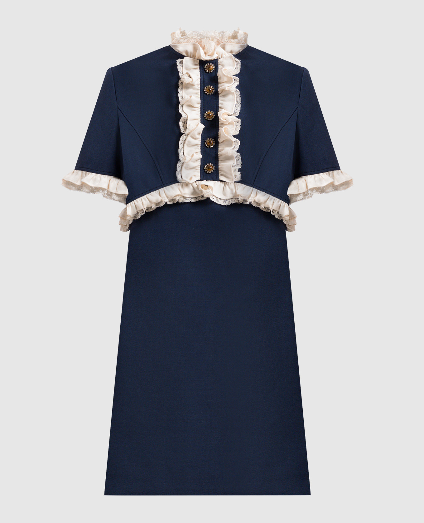 

Blue wool and silk mini dress Valentino