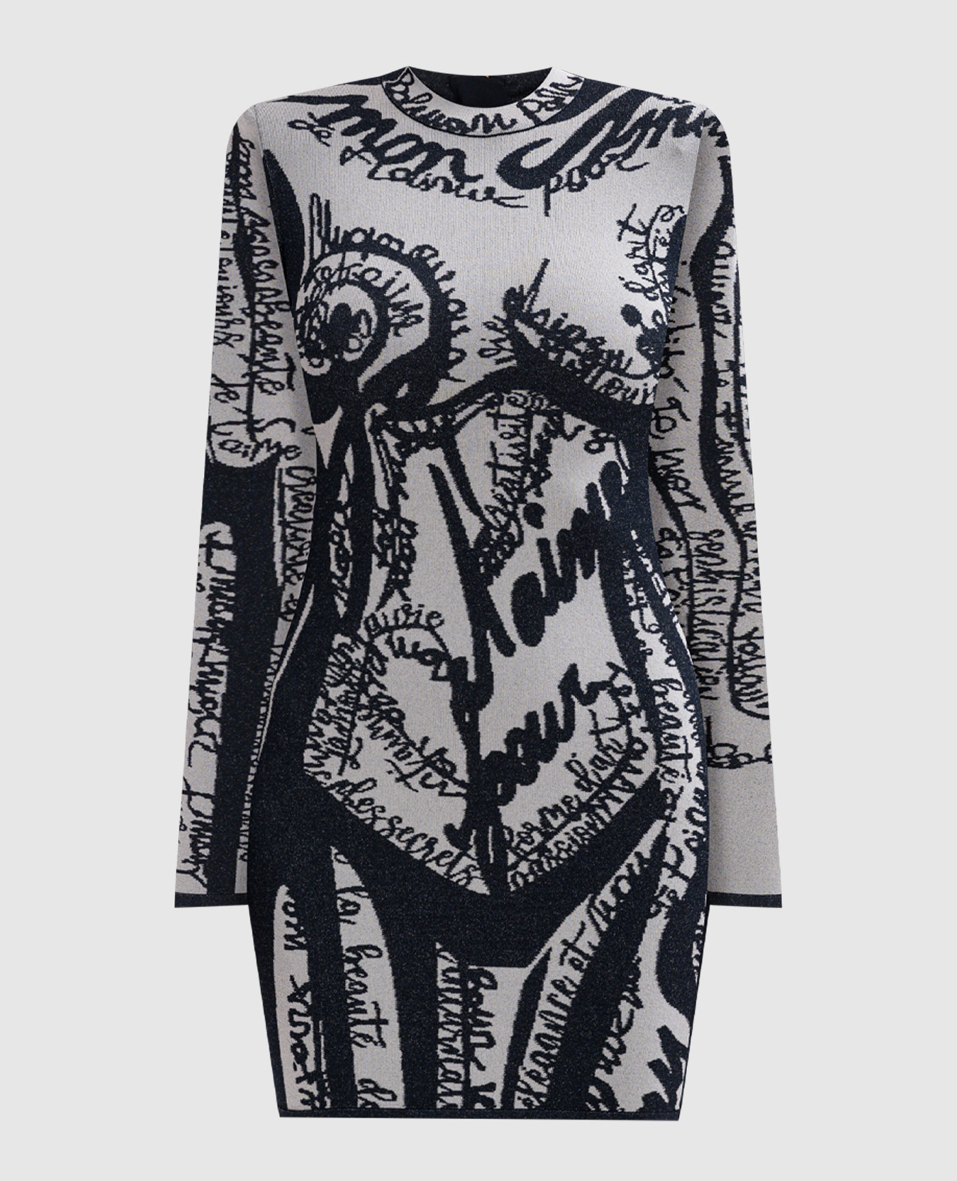 Blue jacquard mini sheath dress Balmain
