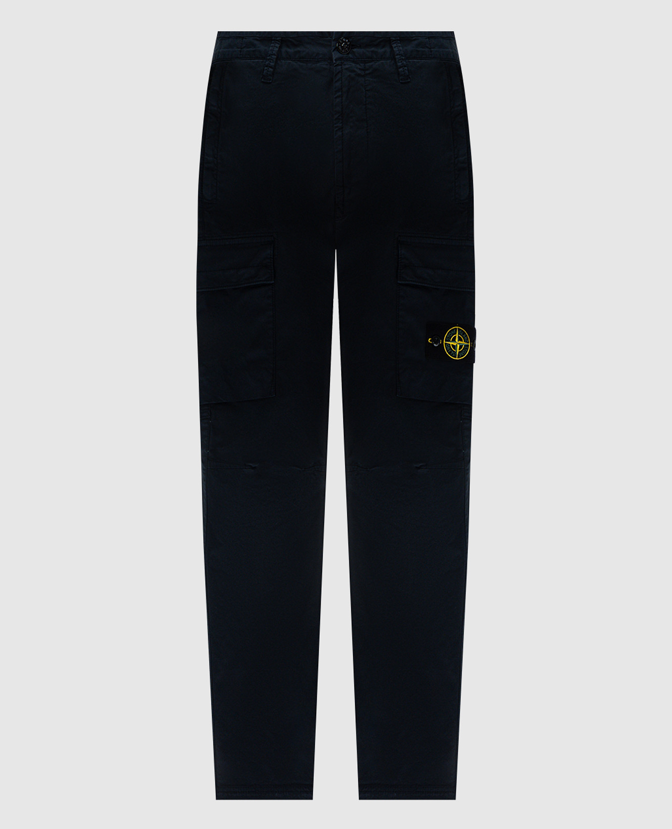 Blue cargo pants with logo Stone Island