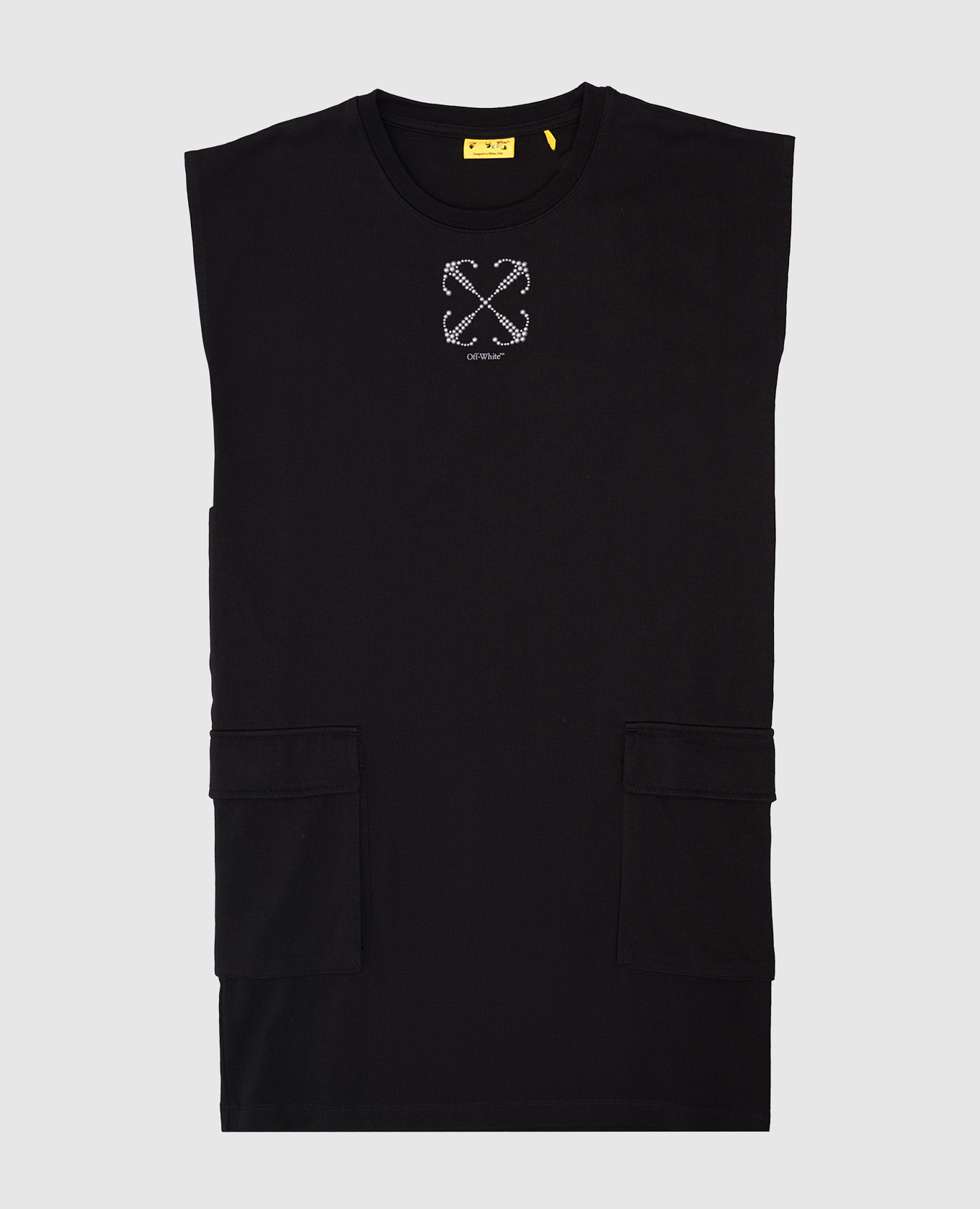 

Children's black dress with textured emblem Off-White