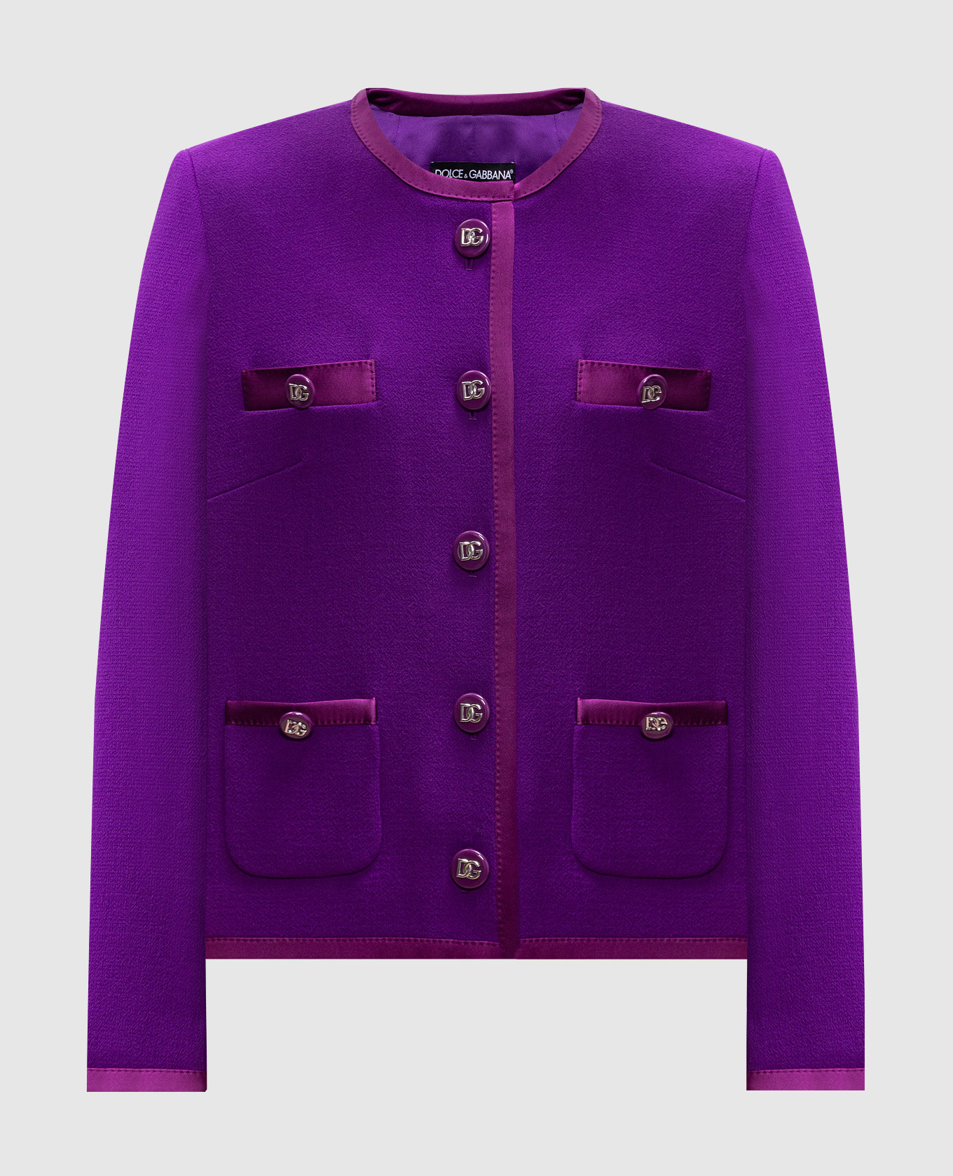 Purple wool and silk jacket with branded hardware Dolce&Gabbana