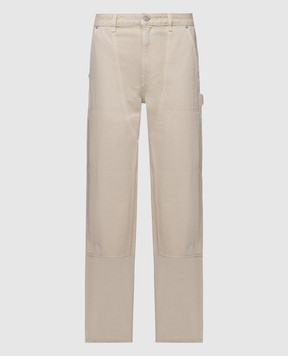 Helmut Lang Beige jeans with logo patch N10DW202