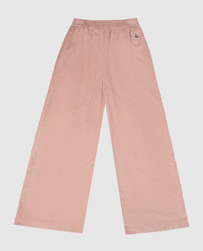 Moncler ENFANT Children's pink corduroy pants with logo 29542A00004598QF1214