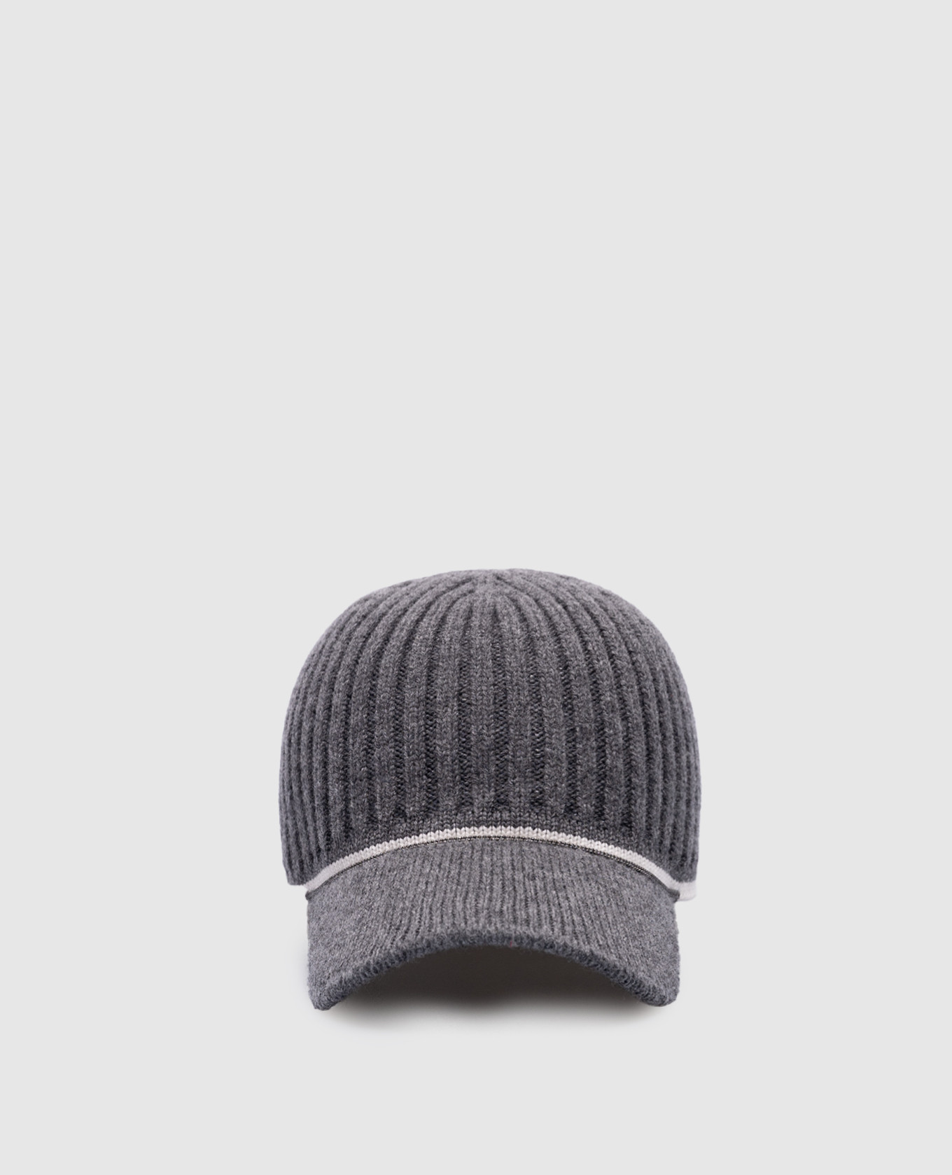 

Gray wool and cashmere cap with monil chain Brunello Cucinelli, Grey