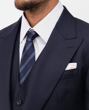 Brunello Cucinelli Blue striped silk tie MI8860018