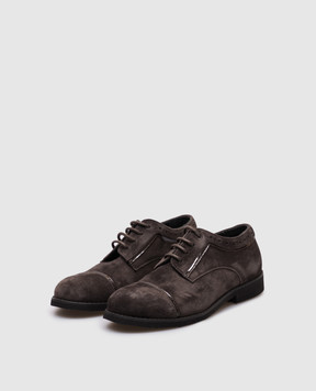 Stefano Ricci Kids Dark Brown Suede Derbies YRU514G824SDVTV