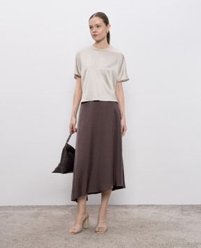 Peserico Brown midi skirt P0509306644