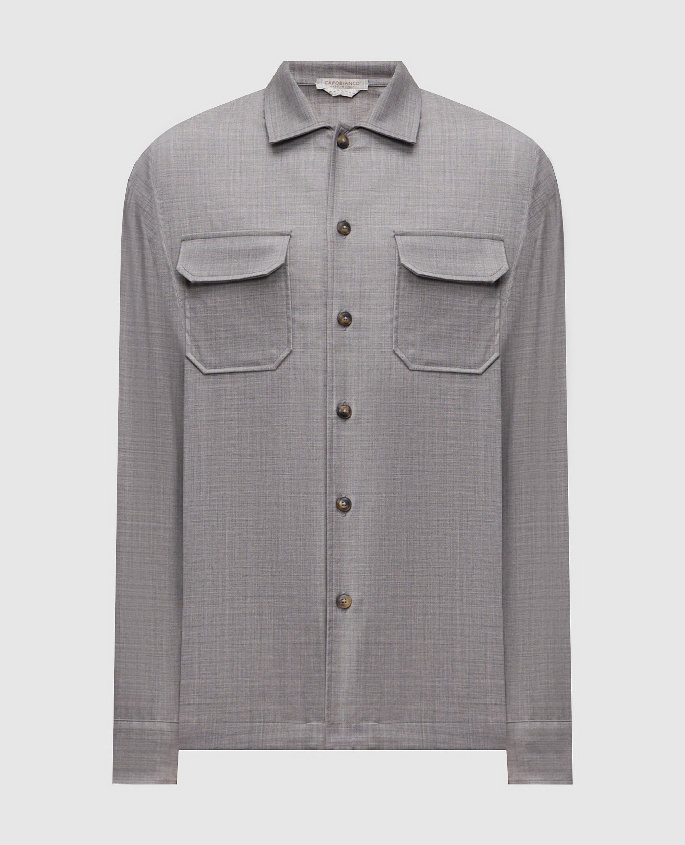 

Gray wool shirt CAPOBIANCO, Grey