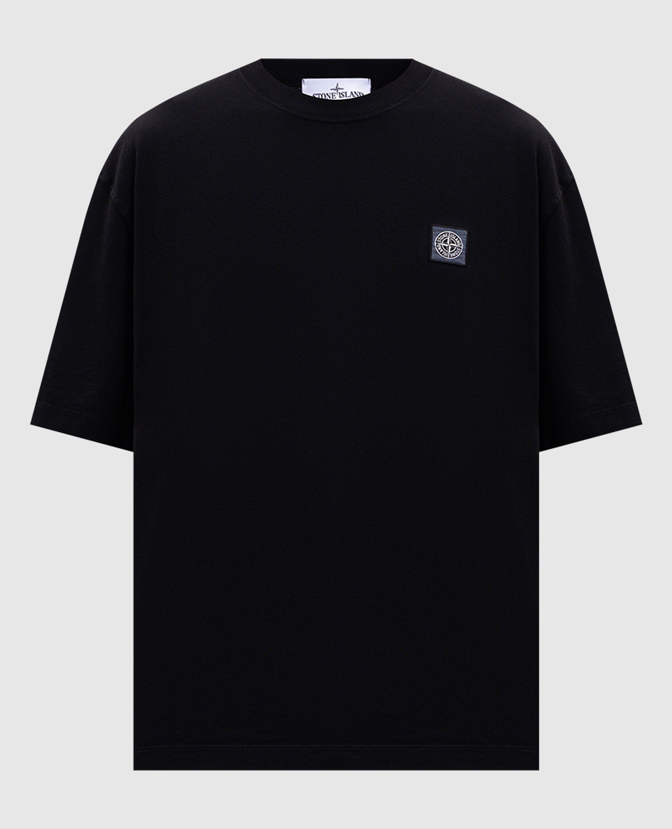 Black T-shirt with logo patch Stone Island