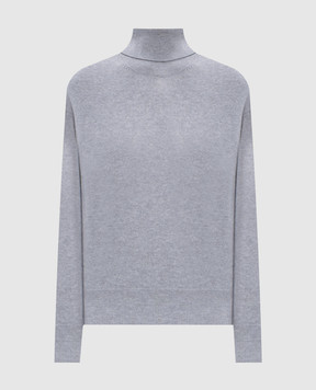 Peserico Gray wool, silk and cashmere sweater with monil chain S99609F1209018