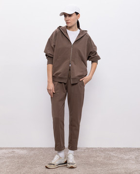 Brunello Cucinelli Brown sweatpants with monil chain MH827FB799