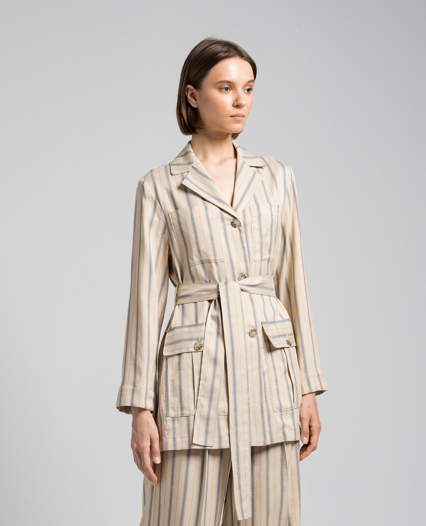 

INN beige jacket with striped linen Max & Co